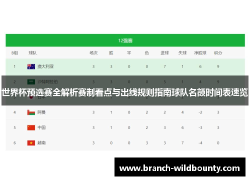 世界杯预选赛全解析赛制看点与出线规则指南球队名额时间表速览 世界杯预选赛全解析赛制看点与出线规则指南球队名额时间表速览